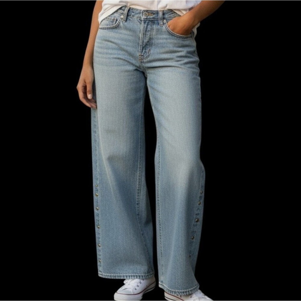 NEW Universal Thread Jeans Studded Mid Rise 90s Baggy Women's‎ Size 14